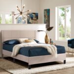 ΚΡΕΒΑΤΙ ΔΙΠΛΟ & ΣΤΡΩΜΑ TRILLOP HM21202.15 ΜΠΕΖ ΥΦΑΣΜΑ--ΓΙΑ 160x200εκ - Image 2