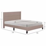 ΚΡΕΒΑΤΙ ΔΙΠΛΟ & ΣΤΡΩΜΑ TRILLOP HM21202.15 ΜΠΕΖ ΥΦΑΣΜΑ--ΓΙΑ 160x200εκ - Image 3