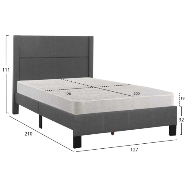 ΚΡΕΒΑΤΙ ΜΟΝΟ & ΣΤΡΩΜΑ TRILLOP HM21203.12 ΓΚΡΙ ΥΦΑΣΜΑ--ΓΙΑ 120x200εκ - Image 3