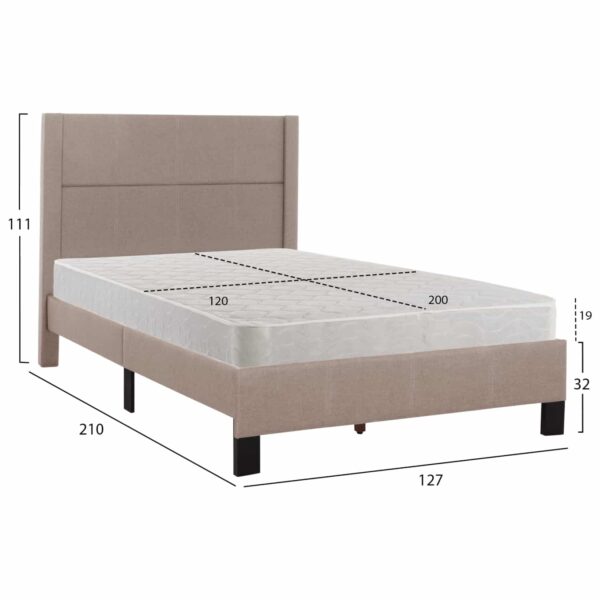 ΚΡΕΒΑΤΙ ΜΟΝΟ & ΣΤΡΩΜΑ TRILLOP HM21203.15 ΜΠΕΖ ΥΦΑΣΜΑ--ΓΙΑ 120x200εκ - Image 3