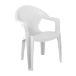 LAGUNA Πολυθρόνα Κήπου Στοιβαζόμενη, PP Απόχρωση Άσπρο (Rattan Look) 59x62x82cm - Image 4