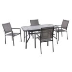 LANSON - RIO Set Τραπεζαρία Μέταλλο Ανθρακί, Textilene Γκρι: Τραπέζι + 4 Πολυθρόνες Table:120x70x71 Chair:55x55x86 - Image 3