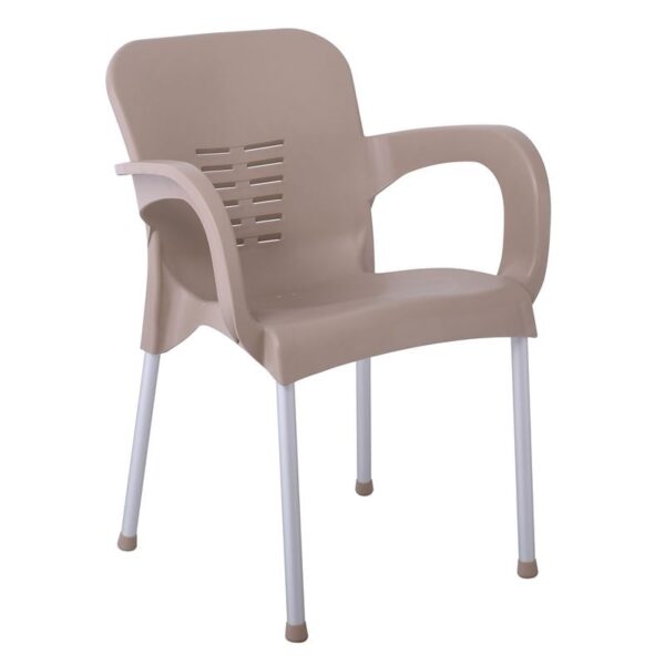 LARA-II Πολυθρόνα Dining Στοιβαζόμενη, ALU Silver, PP Tortora 60x59x81cm - Image 7