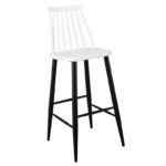 LAVIDA Σκαμπό BAR με Πλάτη, Μέταλλο Βαφή Μαύρο, PP Άσπρο 43x49x76/107cm - Image 7