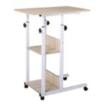 LIFT Βοηθητικό Τραπεζάκι Μέταλλο Βαφή Άσπρο, Melamine Απόχρωση Maple 60x40x78/92cm - Image 6