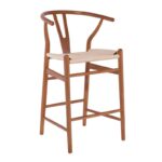 LIMA Σκαμπό BAR, Ξύλο Οξιά, Καρυδί, Κάθισμα Paper Rope Φυσικό (ύψος καθ.67cm) 55x53x67/98cm - Image 7