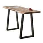 LIZARD Slim Κονσόλα Μέταλλο Βαφή Μαύρο, Ξύλο Ακακία Φυσικό 130x45x76cm Solid Wood 25mm - Image 3