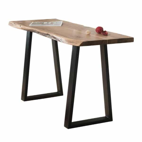 LIZARD Slim Κονσόλα Μέταλλο Βαφή Μαύρο, Ξύλο Ακακία Φυσικό 130x45x76cm Solid Wood 25mm - Image 3