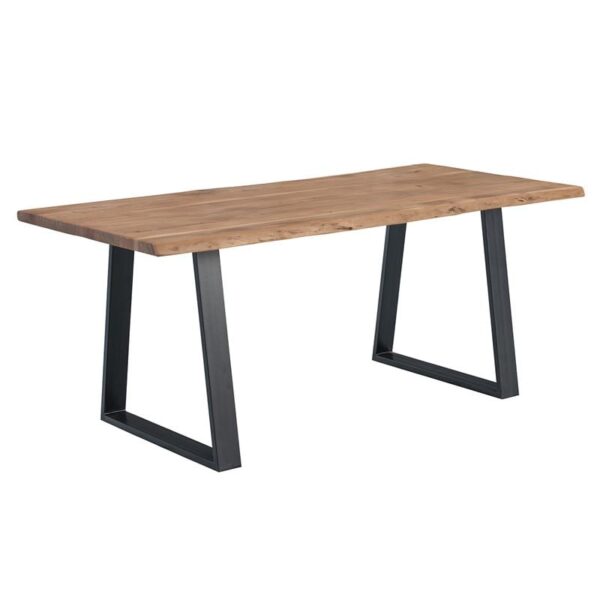 LIZARD-W Τραπέζι Κουζίνας - Τραπεζαρίας, Μέταλλο Βαφή Μαύρο, Ξύλο Ακακία Φυσικό 140x80x78cm - Image 4