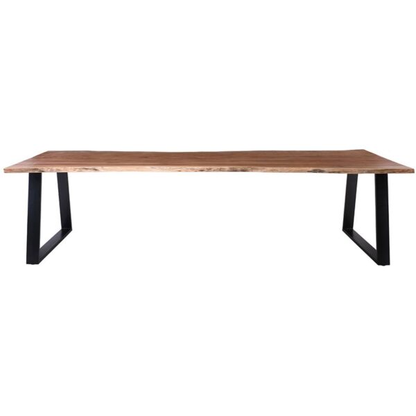 LIZARD-W Τραπέζι Τραπεζαρίας, Μέταλλο Βαφή Μαύρο, Ξύλο Ακακία Φυσικό 300x100x78cm - Image 3