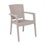 LORA-Pro Πολυθρόνα Στοιβαζόμενη, PP (Rattan Look) Απόχρωση Μπεζ 58x61x87cm - Image 7