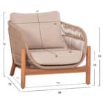 LOUNGE ΣΕΤ SANJI HM21214 ΤΡΑΠΕΖΙ & 2 ΠΟΛΥΘΡΟΝΕΣ--ΞΥΛΟ ΑΚΑΚΙΑΣ-ΑΛΟΥΜΙΝΙΟ-ΣΧΟΙΝΙ - Image 2
