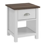 LUXOR Κομοδίνο Απόχρωση Καρυδί - Άσπρο 45x40x50cm - Image 3