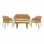 MALAGA Set Σαλόνι Κήπου PP-UV Κροκί: Καναπές + 2 Πολυθρόνες + Τραπεζάκι Τραπεζάκι+Καναπέ+2 Πολυθρόνες - Image 7