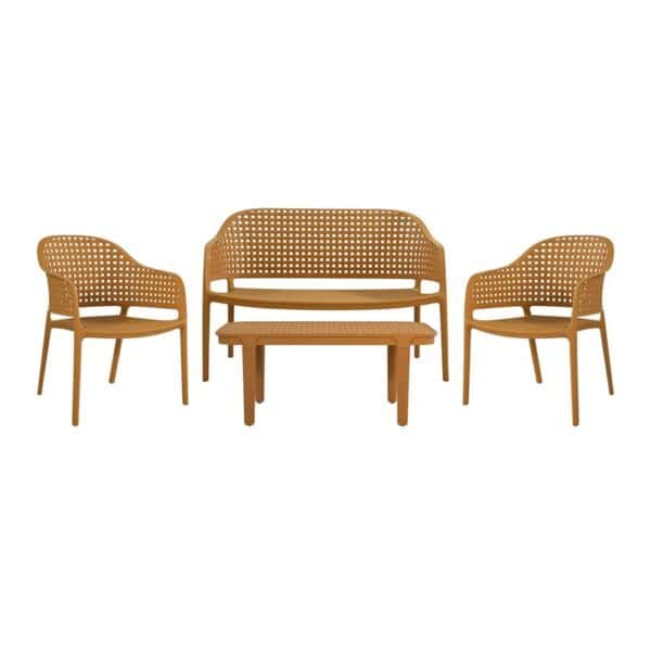 MALAGA Set Σαλόνι Κήπου PP-UV Κροκί: Καναπές + 2 Πολυθρόνες + Τραπεζάκι Τραπεζάκι+Καναπέ+2 Πολυθρόνες - Image 7