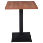 MARCO Τραπέζι Τετράγωνο Επιφάνεια Melamine Καρυδί Βάση Μέταλλο Μαύρο 41x41cm 60x60x74cm - Image 3