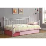 MARIN Set: Daybed με Στρώμα 90x190 + Βοηθητικό Κρεβάτι με Στρώμα 85x185 Μέταλλο Άσπρο Κρεβάτια:198x97x93+185x85x36cm - Image 3