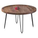 MATRI Τραπεζάκι Σαλονιού Καθιστικού, Μέταλλο Βαφή Μαύρο, Ξύλο Ακακία Φυσικό Φ76xH.45cm - Image 3