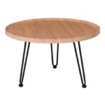MATRIX Τραπεζάκι Σαλονιού Καθιστικού, Μέταλλο Βαφή Μαύρο, Ξύλο Φυσικό Φ76xH.45cm - Image 3