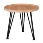 MATRIX Τραπεζάκι Σαλονιού Καθιστικού, Μέταλλο Βαφή Μαύρο, Ξύλο Φυσικό Φ50xH.46cm - Image 3