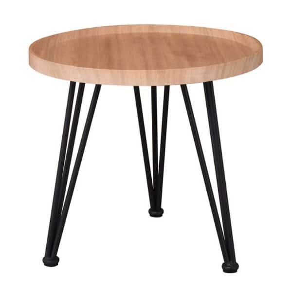 MATRIX Τραπεζάκι Σαλονιού Καθιστικού, Μέταλλο Βαφή Μαύρο, Ξύλο Φυσικό Φ50xH.46cm - Image 3
