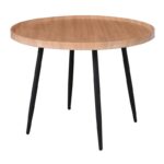 MATRIX Τραπεζάκι Σαλονιού Καθιστικού, Μέταλλο Βαφή Μαύρο, Ξύλο Φυσικό Φ70xH.52cm - Image 3