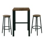 MAYER Set Bar Τραπέζι + 2 Σκαμπό Μέταλλο Βαφή Ανθρακί - Antique Brown Table:60x60x100 Stool:Φ30 H.75 - Image 5