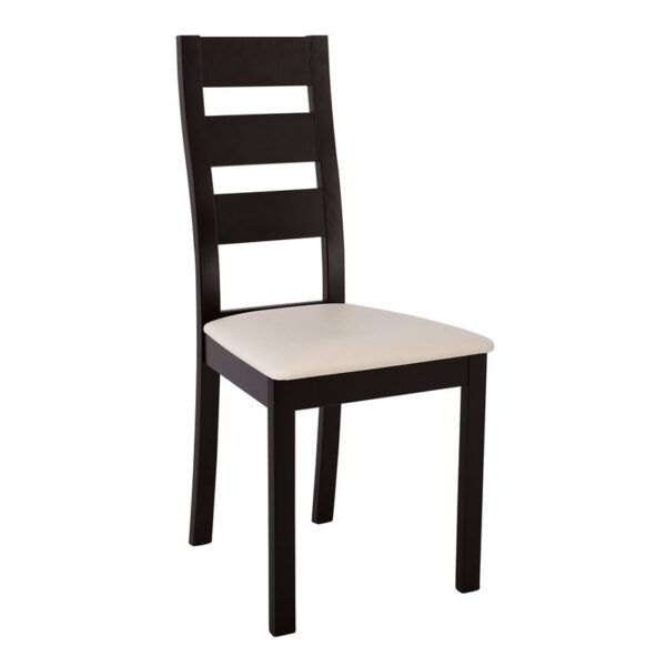 MILLER Καρέκλα Οξιά Σκούρο Καρυδί, PVC Εκρού 45x52x97cm - Image 6