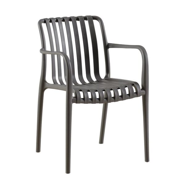 MODA-N Πολυθρόνα Στοιβαζόμενη PP, Στοιβαζόμενη Απόχρωση Γκρι 56x57x81cm - Image 4