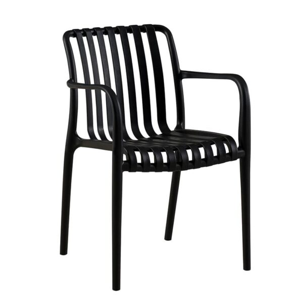 MODA-N Πολυθρόνα Στοιβαζόμενη PP, Στοιβαζόμενη Απόχρωση Μαύρο 56x57x81cm - Image 4