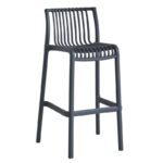 MODENA Σκαμπό Bar Στοιβαζόμενο PP-UV Protection Ανθρακί 50x43x76/100cm - Image 3