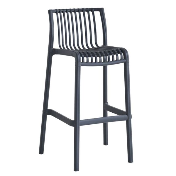 MODENA Σκαμπό Bar Στοιβαζόμενο PP-UV Protection Ανθρακί 50x43x76/100cm - Image 3