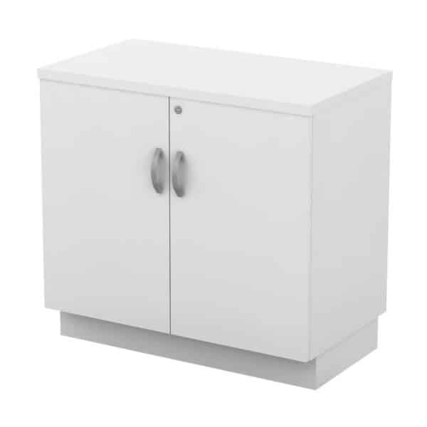 ΝΤΟΥΛΑΠΙ Χαμηλό Γραφείου Δίφυλλο με 2 Ράφια, Απόχρωση Άσπρο 80x45x75cm - Image 3