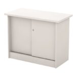 ΝΤΟΥΛΑΠΙ Γραφείου Πλαϊνό, 2 Φύλλα Συρόμενα - 2 Ράφια, Απόχρωση Άσπρο 90x45x70cm - Image 3