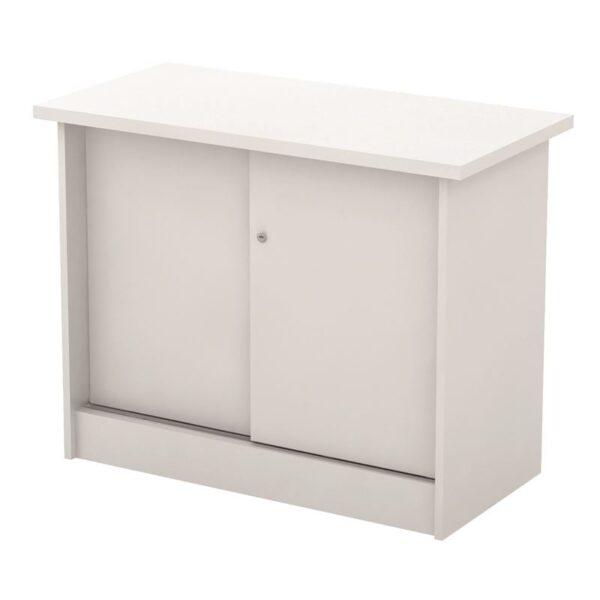 ΝΤΟΥΛΑΠΙ Γραφείου Πλαϊνό, 2 Φύλλα Συρόμενα - 2 Ράφια, Απόχρωση Άσπρο 90x45x70cm - Image 3