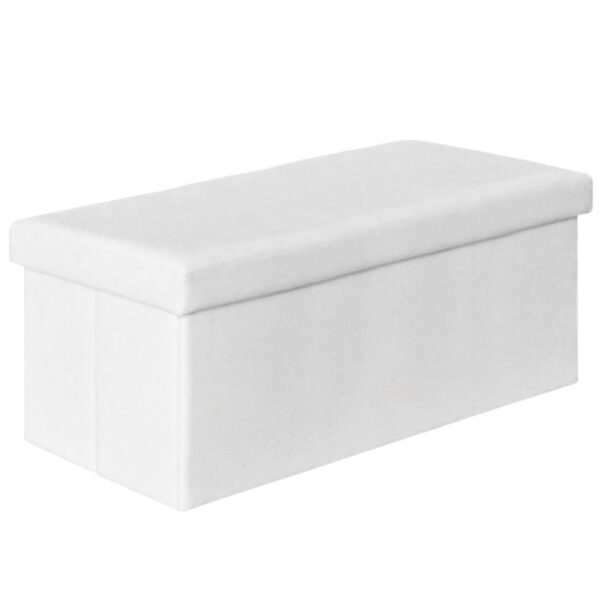 ORION Σκαμπό Αποθηκευτικό - Βοηθητικό, PU Άσπρο 80x38x38cm - Image 3