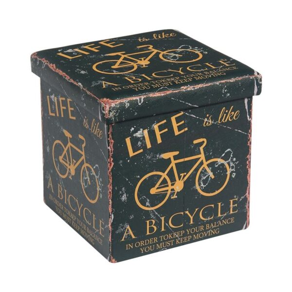 ORION Σκαμπό Αποθηκευτικό - Βοηθητικό, PU Deco Bike 38x38x38cm - Image 3