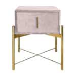 PASSION  Κομοδίνο με 1 Συρτάρι, Ύφασμα Velure Απόχρωση Cappuccino 51x40x65cm - Image 3