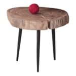 PATEL Τραπεζάκι Σαλονιού Καθιστικού, Μέταλλο Βαφή Μαύρο, Ξύλο Ακακία Φυσικό +/-33x32x30cm - Image 4