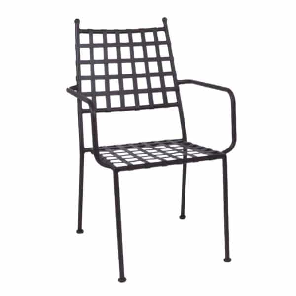 PATON Πολυθρόνα Κήπου Βεράντας, Μέταλλο Βαφή Sand Brown Mesh - Στοιβαζόμενη 54x62x92cm - Image 4