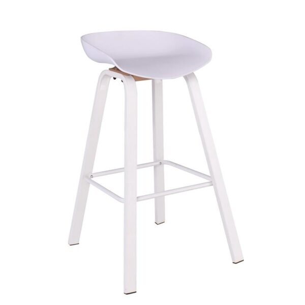 PENT Σκαμπό Bar, Μέταλλο Βαφή Άσπρο, PP Άσπρο 49x52x72/84cm - Image 7