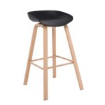 PENT Σκαμπό Bar, Μέταλλο Βαφή Φυσικό, PP Μαύρο 49x52x72/84cm - Image 7