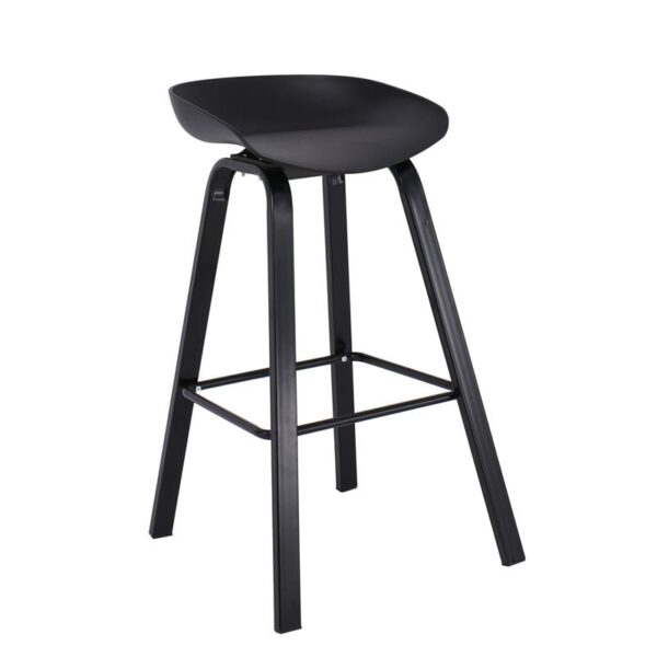 PENT Σκαμπό Bar, Μέταλλο Βαφή Μαύρο, PP Μαύρο 49x52x72/84cm - Image 7