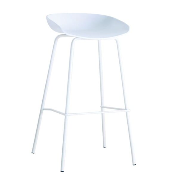 PENTOS Σκαμπό BAR, Μέταλλο Βαφή Άσπρο, PP Άσπρο 49x46x76/83cm - Image 4