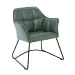 POLLY Πολυθρόνα Μέταλλο Βαφή Μαύρο, Ύφασμα Suede Olive Green 67x64x82cm - Image 7