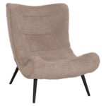 ΠΟΛΥΘΡΟΝΑ BRYM HM9605.08 ΣΚΟΥΡΟ ΜΠΕΖ ΜΠΟΥΚΛΕ ΥΦΑΣΜΑ-ΜΑΥΡΑ ΞΥΛΙΝΑ ΠΟΔΙΑ 80x95x95Υεκ.