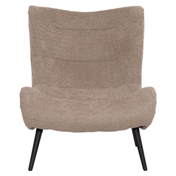 ΠΟΛΥΘΡΟΝΑ BRYM HM9605.08 ΣΚΟΥΡΟ ΜΠΕΖ ΜΠΟΥΚΛΕ ΥΦΑΣΜΑ-ΜΑΥΡΑ ΞΥΛΙΝΑ ΠΟΔΙΑ 80x95x95Υεκ. - Image 3