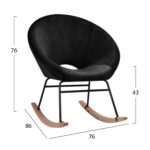 ΠΟΛΥΘΡΟΝΑ ΚΟΥΝΙΣΤΗ PAULINA HM8399.04 ΜΑΥΡΟ ΒΕΛΟΥΔΟ 76X86X76Υ εκ. - Image 2