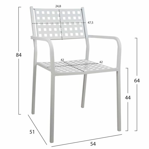 ΠΟΛΥΘΡΟΝΑ ΜΕΤΑΛΛΙΚΗ HM5031.02 ZETA ΣΕ ΛΕΥΚΟ ΧΡΩΜΑ 54x51x84Υεκ - Image 2