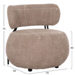 ΠΟΛΥΘΡΟΝΑ ΣΤΡΟΓΓΥΛΗ KARSEN HM9598.08 ΣΚΟΥΡΟ ΜΠΕΖ ΜΠΟΥΚΛΕ ΥΦΑΣΜΑ 79x82x74Υεκ. - Image 2